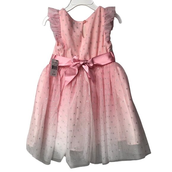 LILT flutter sleeve LACE PINK DRESS 4T NEW WITH TAG - Picture 5 of 7